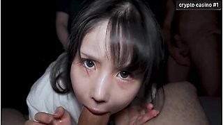Her First Gangbang - Japanese Cutie Tries Porn