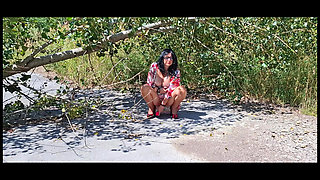 MILF Slut Got Caught Orgasming in the Woods