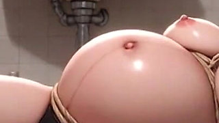 Pregnant Woman Smoking in Filthy Bathroom Bondage - Wet Pussy Desperation