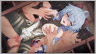 Genshin Impact Ganyu #03gangbang 3d Hentai Animation.(fingering,handjob,blowjob,sex)