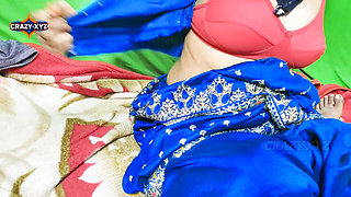 Sexy beautiful Bhabhi In Blue Saree Was Romantically Fucked By Her Husband.