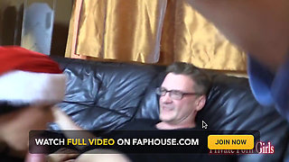 Sperm rain for 2 bi-teens at Christmas