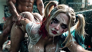 Naughty Harley Quinn Bathing in Cum (Realistic AI Generated)