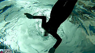 Wetsuit Bondage Mermaid Slippery Pool Kink with Fins, Rope & Deep Diving