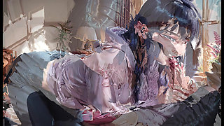 Hinata Hyuga sucking and fucking hard with Naruto Uzumaki in cowgirl, doggy style and missionary, intense moans, big ass bouncing, cream