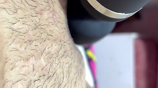 Hot mom plays with her vibrator in her delicious hairy pussy