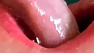 Foreskin: She Gags From Huge Amounts of Sperm, Going Down Her Throat Closeup
