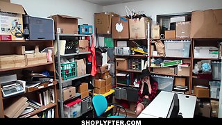 Audrey Royal And Audrey Charlize - Big Theft Caught And Punished By Security Guard