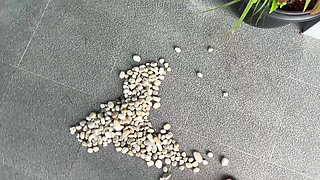 The Gardener Peaked at a Busty Mature Woman - She Suck Big Cock and Fucked Him!