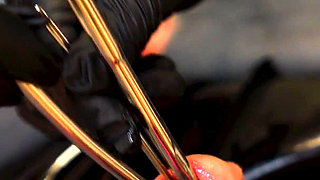 3 Latex Femdoms Dominate Tattooed Slave - Sounding, Ureta Fingering, Dominatrix