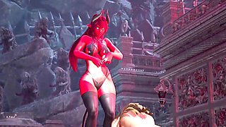 Scuccubus enjoys some wild fun with her elf in a hot animated scene