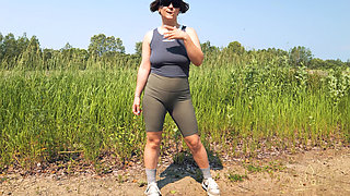 118. Let's Go for a Walk in the Fresh Air? Follow Me and Jerk off to My Butt in Shorts, My Legs and My Nipples.