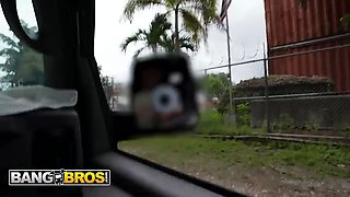 Bangbros - katee v unwraps down in the forest and rides ace’s meaty penis, finishing with cum on her glasses