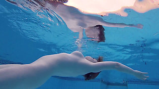 First Time Underwater Masturbation