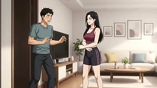 She Caught Me Looking her workout and punish me as blowjob