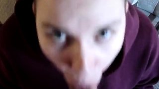 American Amateur Misty's Oral Creampie in Burgundy Sweats