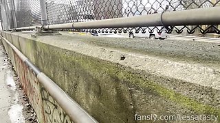 Chocolate BBW Oiled IN PUBLIC