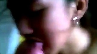 Asian College Girl Gives a Blowjob and Swallows