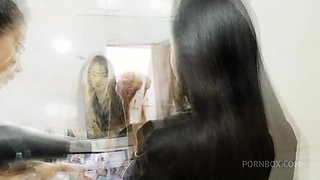 Behind The Scenes. Danna Rose, Valery Watson, Ivanna James +Pissing