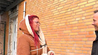 German redhead BBW milf neighbor approached and fucked