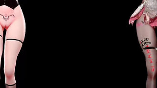 [mmd] Haku & Miku-baam Double Meat Urinal Dance Humiliation Lewd Pattern Transparent Black Silk Riding