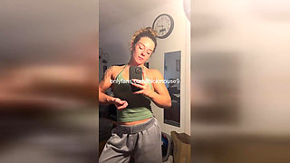 Super skinny 18 year old Lena Mouse fucked by 3 very big cocks