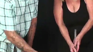 Giving grandmother-in-law special kind of golf lessons