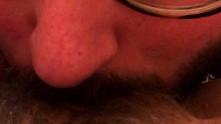 Amateur girlfriends licking in the kitchen