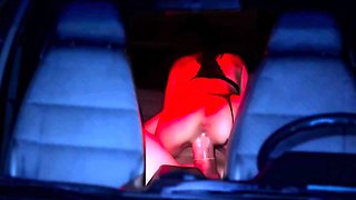 Whore Latina wife rides a guy's massive cock in a car backseat