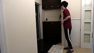 Extreme close up of Japanese teen masturbating