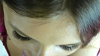 Young whore deeply fucked mouth and pussy big cock, female orgasm