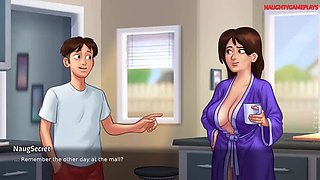 Summertime Saga - Busty MILF Landlady Helps Tenant's Wet Dream, They Get Caught! 3D Hentai XXX