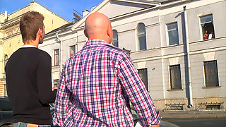 Asian Maid Costume Wild Hard Fuck and Busty Redhead Sucking