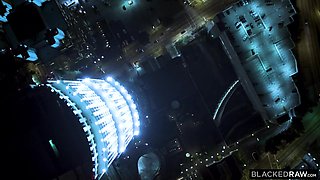 Happy snowbunny sucks on the big black cock in the car and procceds fucking at home