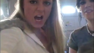 Slutty teens smoking a cigarettes in close up video