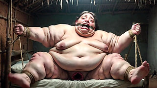 Desperate SSBBW in Rope Bondage - Dripping Fat Wide Pussy