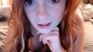 Redhead with Big Tits Masturbates on Webcam