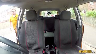 Curvy Ginger Blowjob in Car - Big Dick Cum in Mouth POV