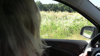 German Driving Naked Car