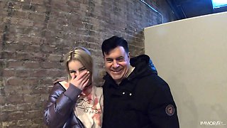 Blonde doll loves when older big cock fucked her pink pussy