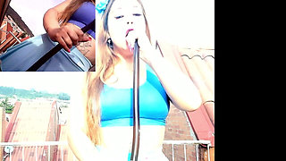 Swallowing a Toy of More Than 1 Meter on the Terrace of My House Double Camera