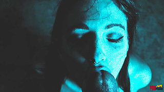 Trapped Slut pushed to Strip and Suck off Captor