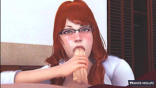 MILF Stepmom Struggling Dick with Her Mouth