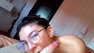 POV Deepthroat From a Mexican Stepdaughter with Huge Tits!