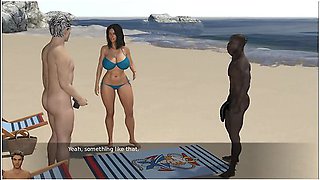 Black Guy Is Fucking A Hot Wife In Front Her Husband On A Nude Beach