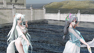 Yan He Luo Tianyi Sent Mingyue to the Elegant Hanfu Striptease of the Double