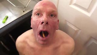British Femdom Humiliation: Smoking Bitch Uses Slave's Foreskin as Ashtray - Extreme CBT & CFNM Punishment