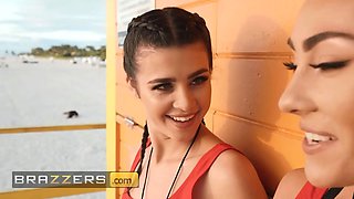 Lifeguards kylie rocket and Mackenzie Mace take turns getting their wet cunts nailed by jmac - brazzers