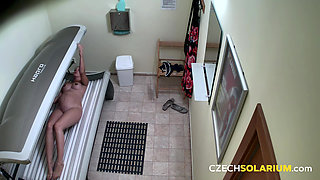 Czech Solarium 327: Pregnant Babe Shows off Her Sexy Curves in the Sun