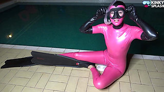 Poolside Latex Doll Edges with Slippery Fingers